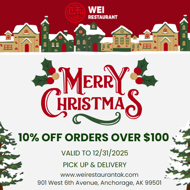 Christmas special offer WEI restaurant 10%off with 100