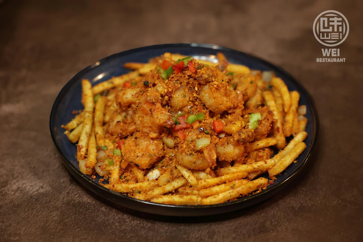 Spicy stir-fried shrimp with crispy fries and seasoning at Wei Restaurant, a Chinese Restaurant in Anchorage