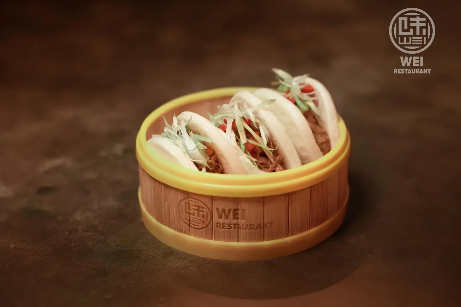 Steamed buns with braised pork belly and vegetables at Wei Restaurant, a Chinese Restaurant in Anchorage